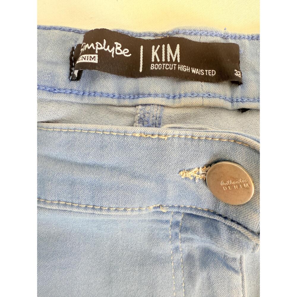 NWT SimplyBe Womens Light Wash 5 Pocket Flared Classic Jeans US 28 -Flaws - Picture 4 of 16